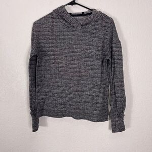 Lululemon Ringspun Denim Black & White Extra Mile Hooded Pullover Workout Sweats